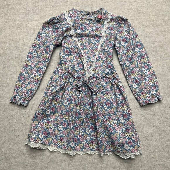 Peaches 'n Cream Other - Vintage 80's Peaches 'n Cream Floral Long Sleeve Prairie Dress Size 6